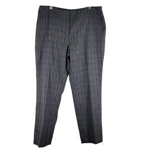 Kasper Dress Pants Trousers Womens Sz 16 Houndstooth Gray Green Office Minimal